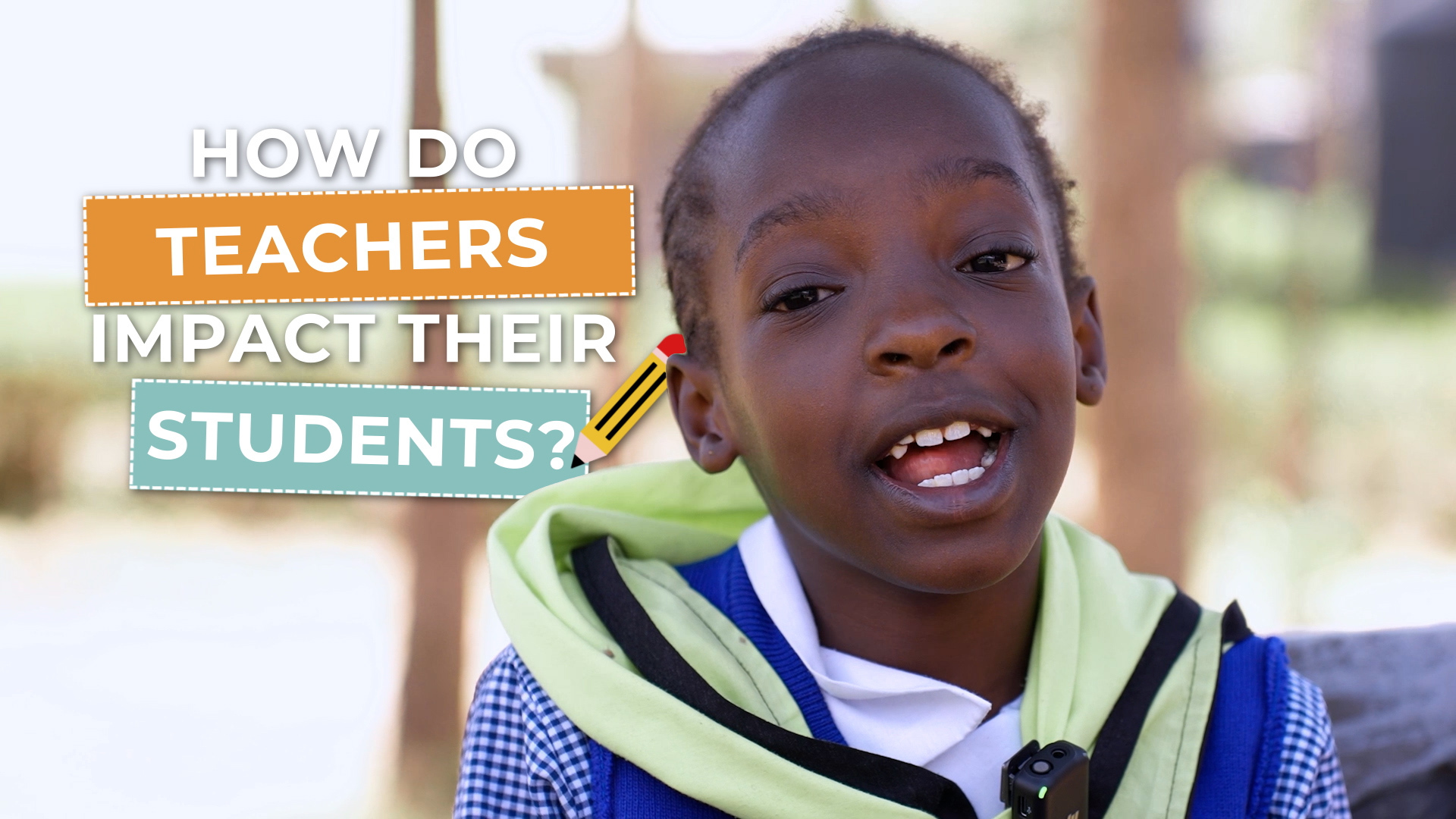 Preview image for the video "How Teachers Impact Their Students | World Teachers’ Day" - A young Black girl with her hair in cornrows speaks next to graphics that read "How Do Teachers Impact Their Students?".